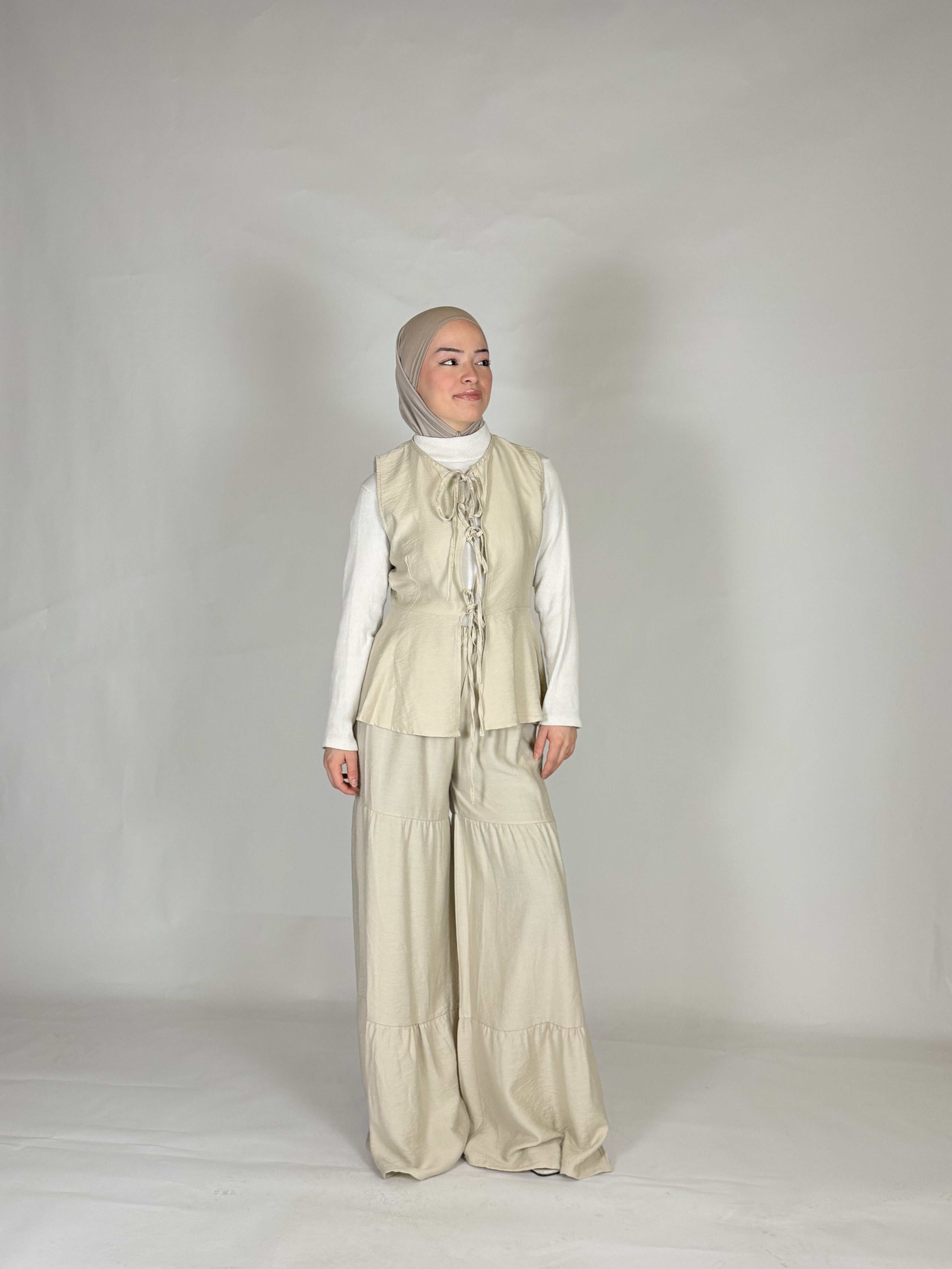 Weste & Hose Leinen Zweiteiler