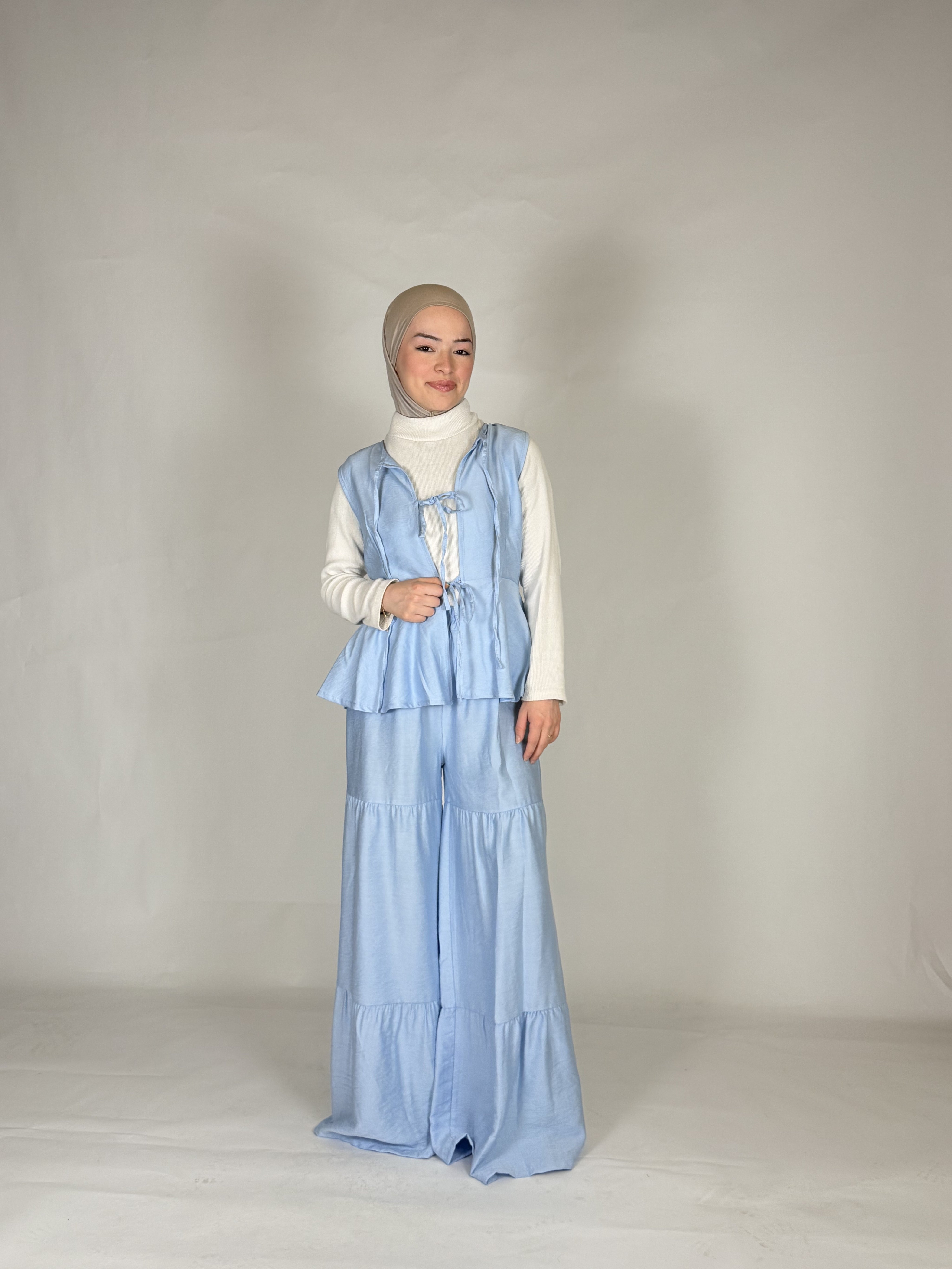 Weste & Hose Leinen Zweiteiler