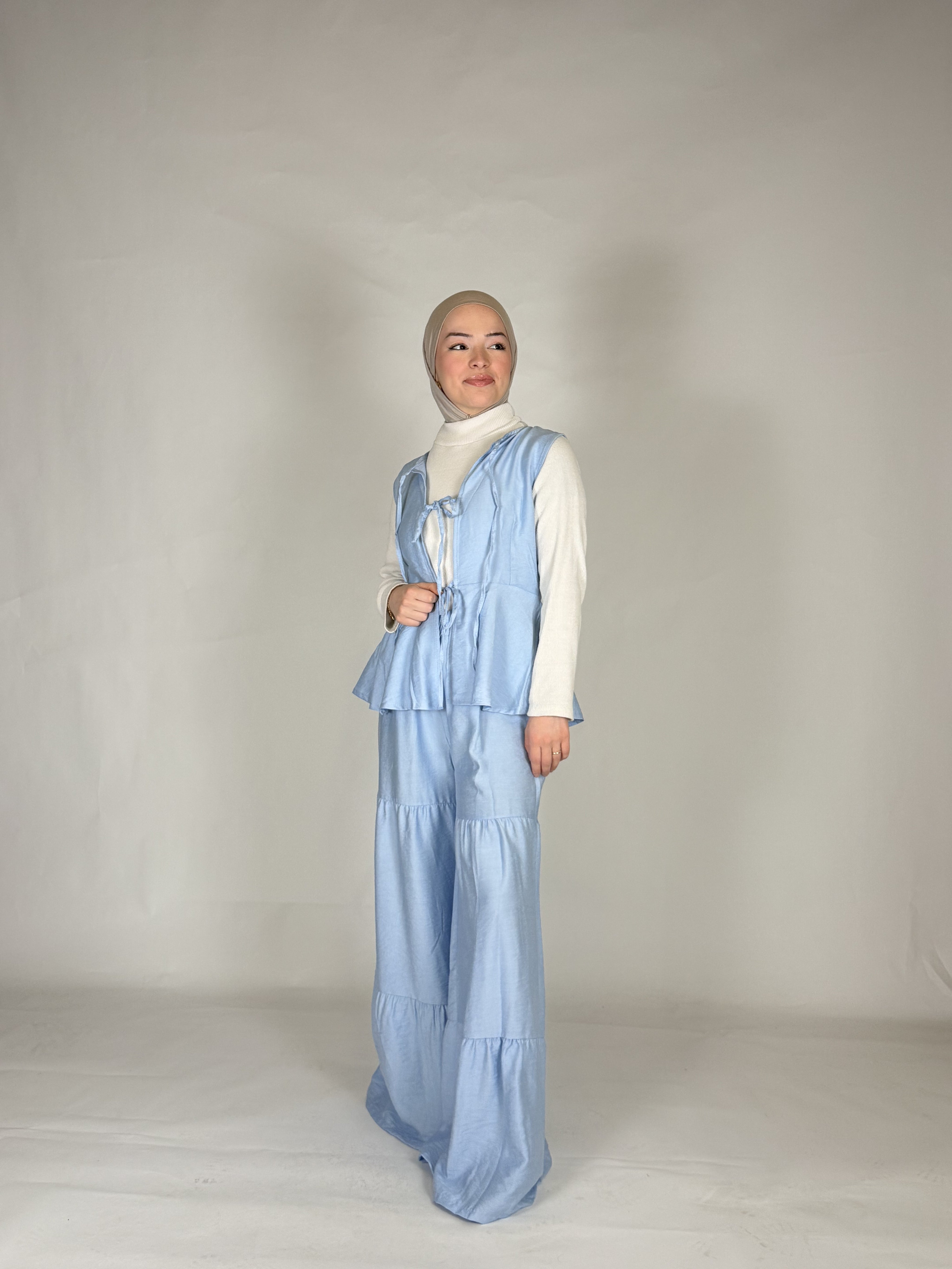 Weste & Hose Leinen Zweiteiler