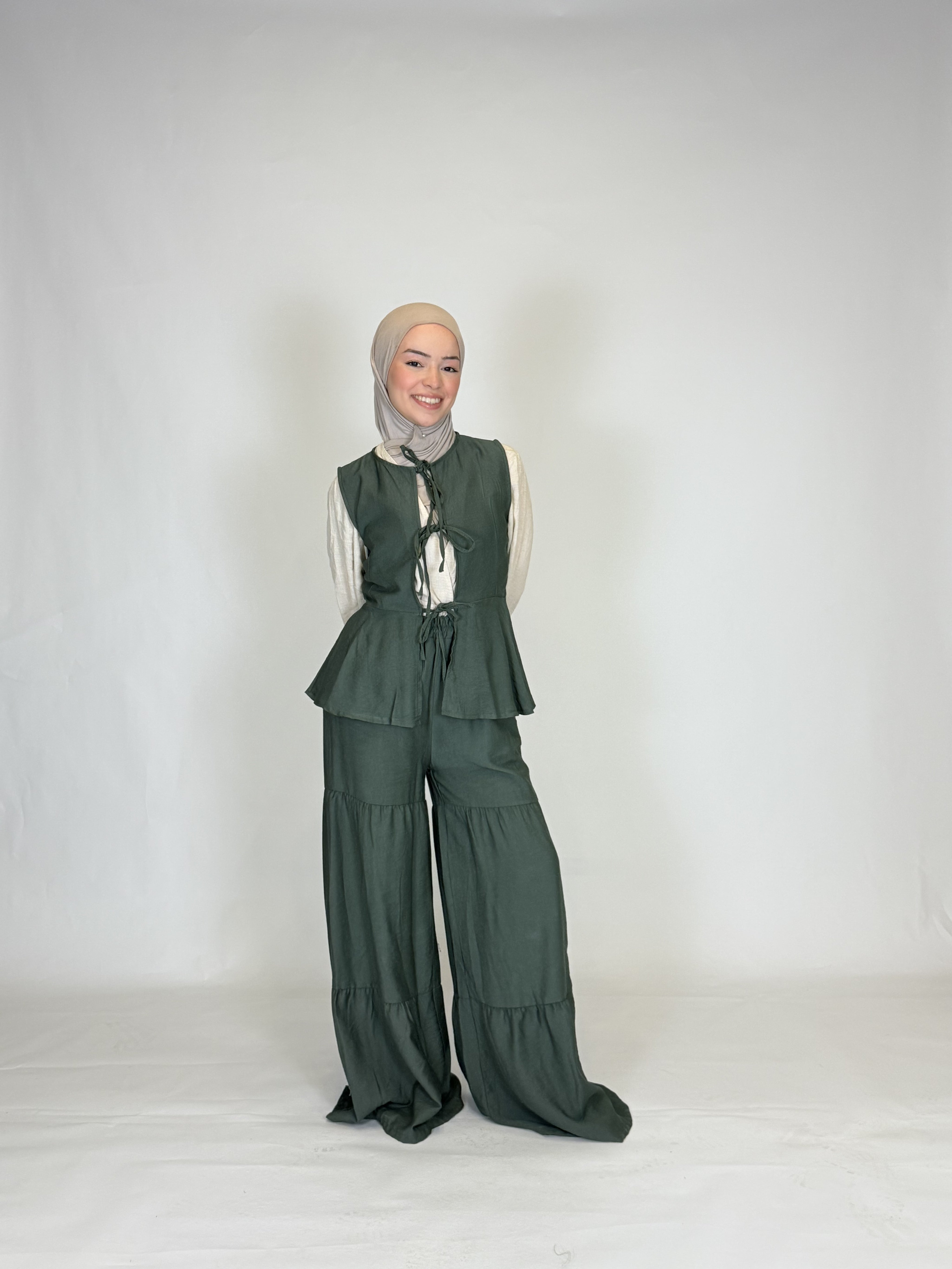 Weste & Hose Leinen Zweiteiler