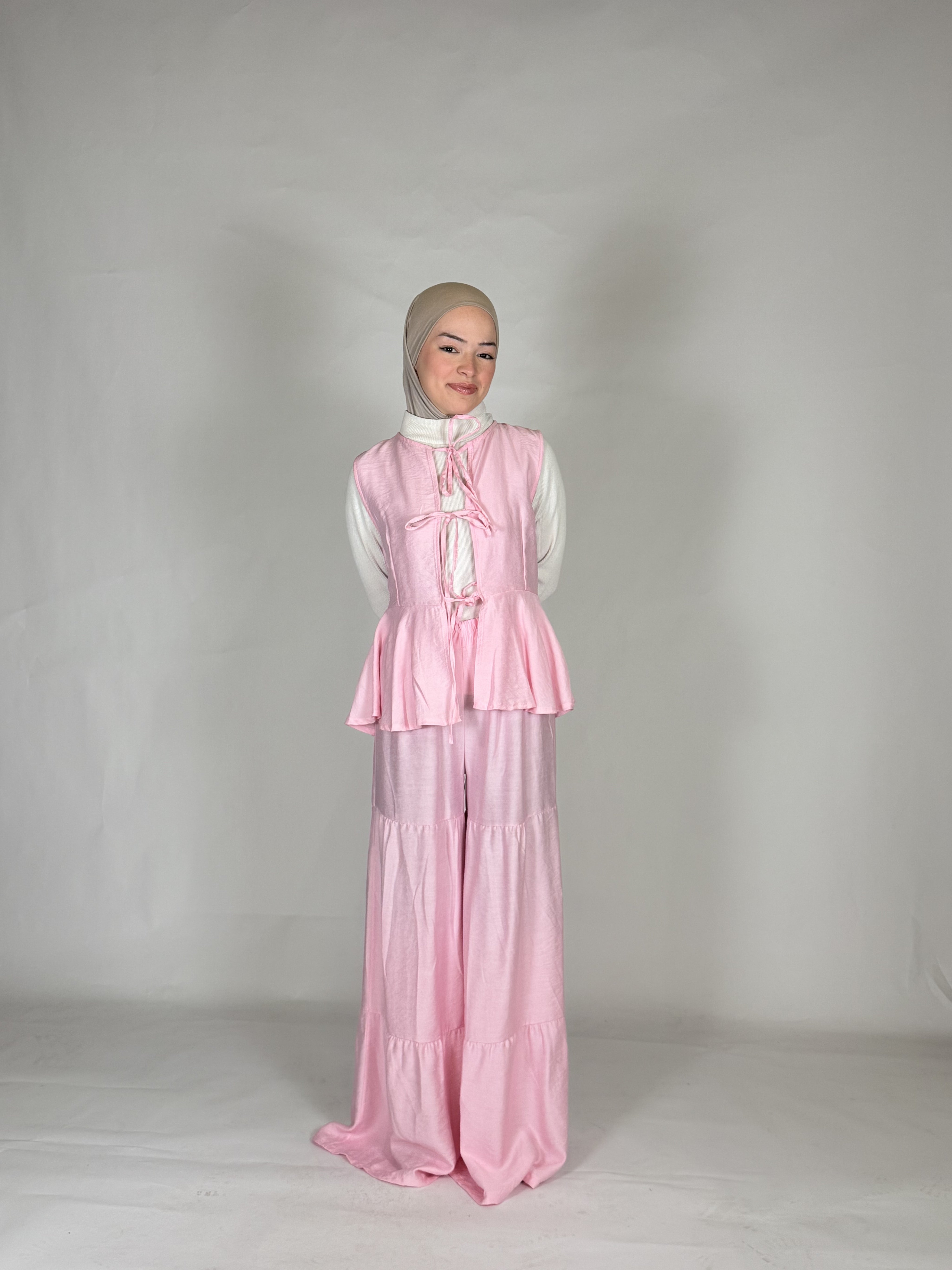 Weste & Hose Leinen Zweiteiler