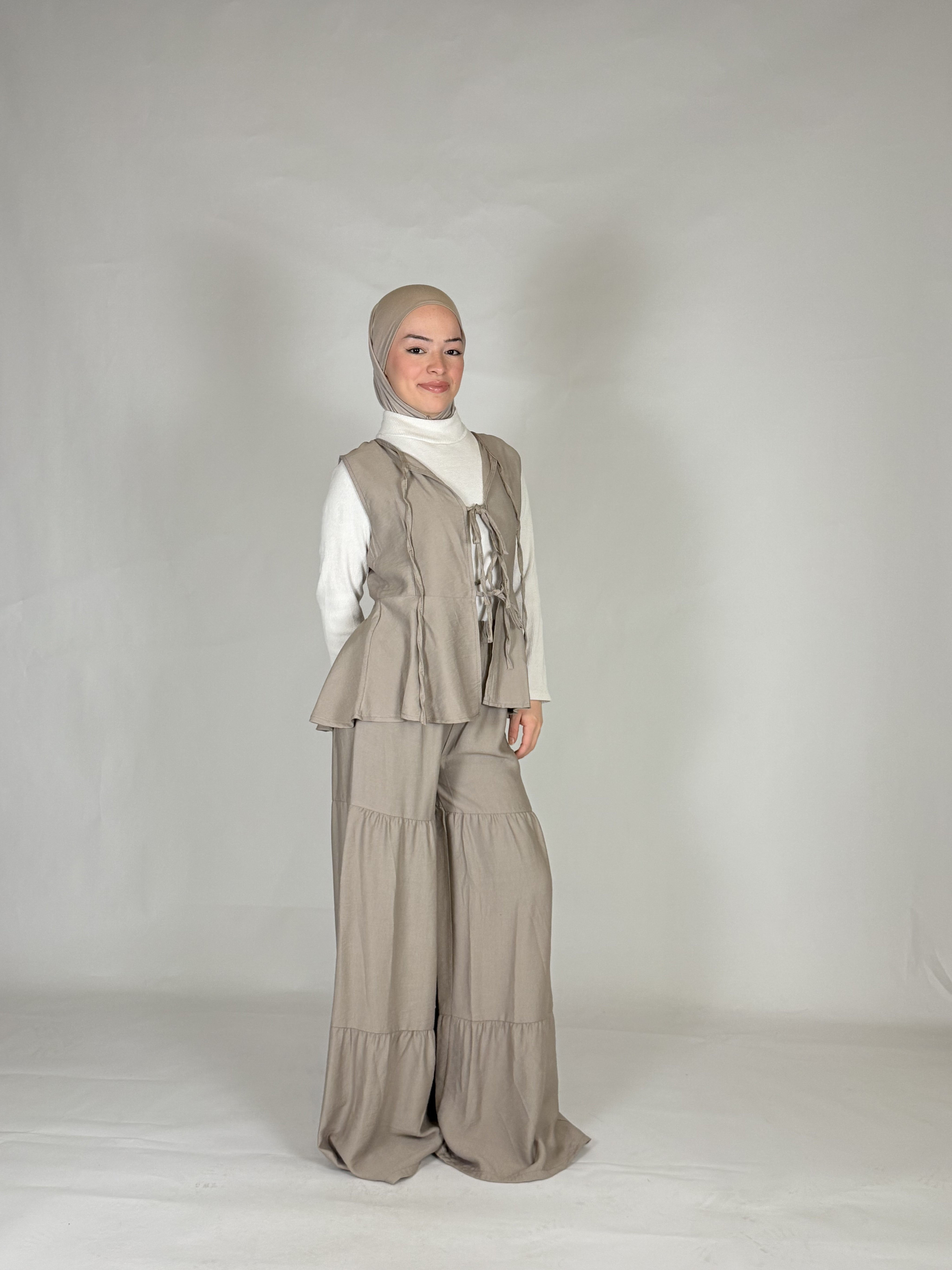 Weste & Hose Leinen Zweiteiler